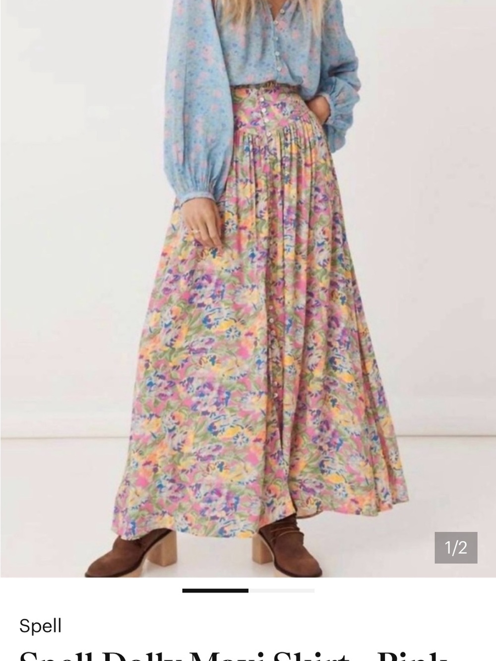 Flirty Spell Dolly High Waisted Maxi Skirt